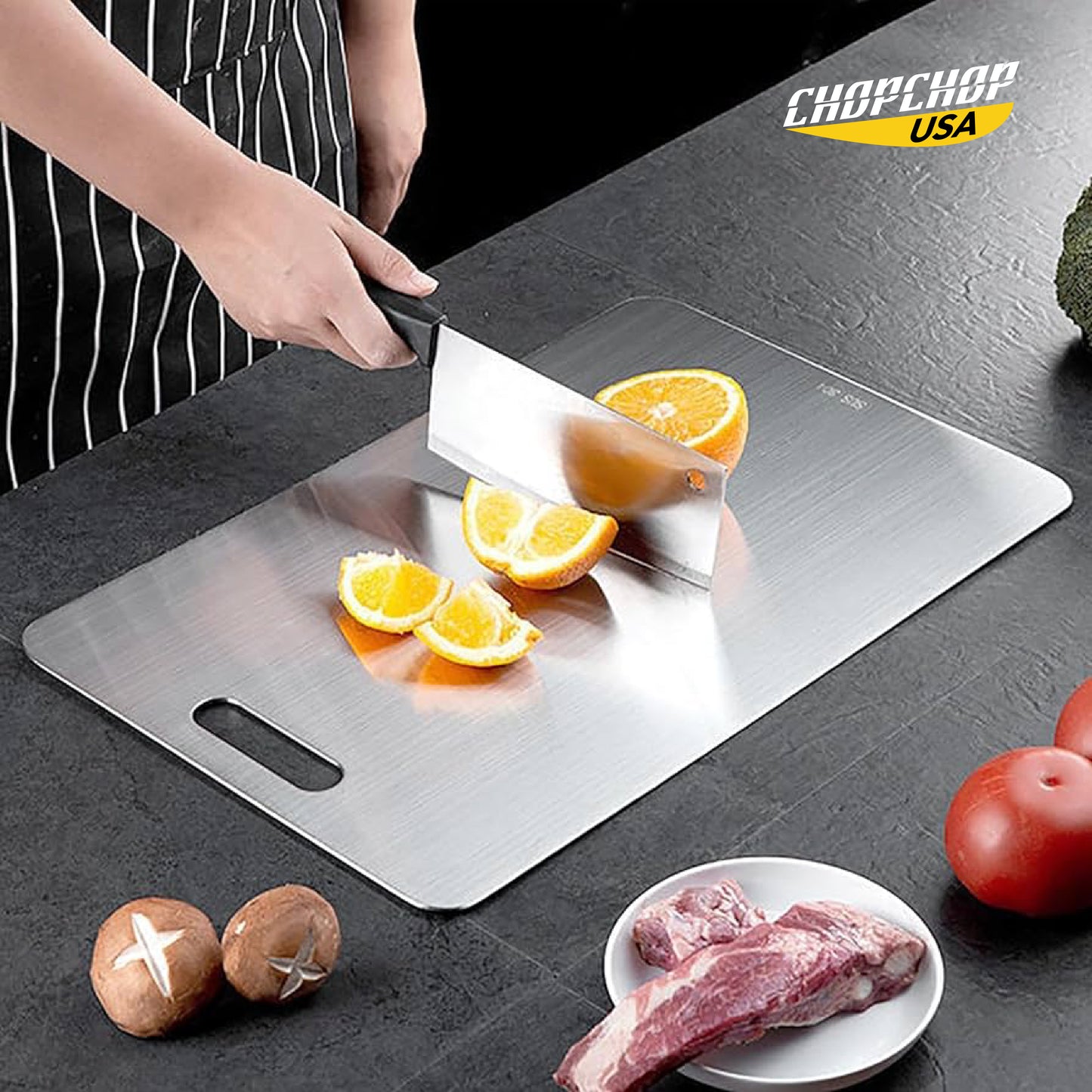 ChopChop™ USA 100% Pure Titanium Cutting Board | Flash Sale Ends Midnight