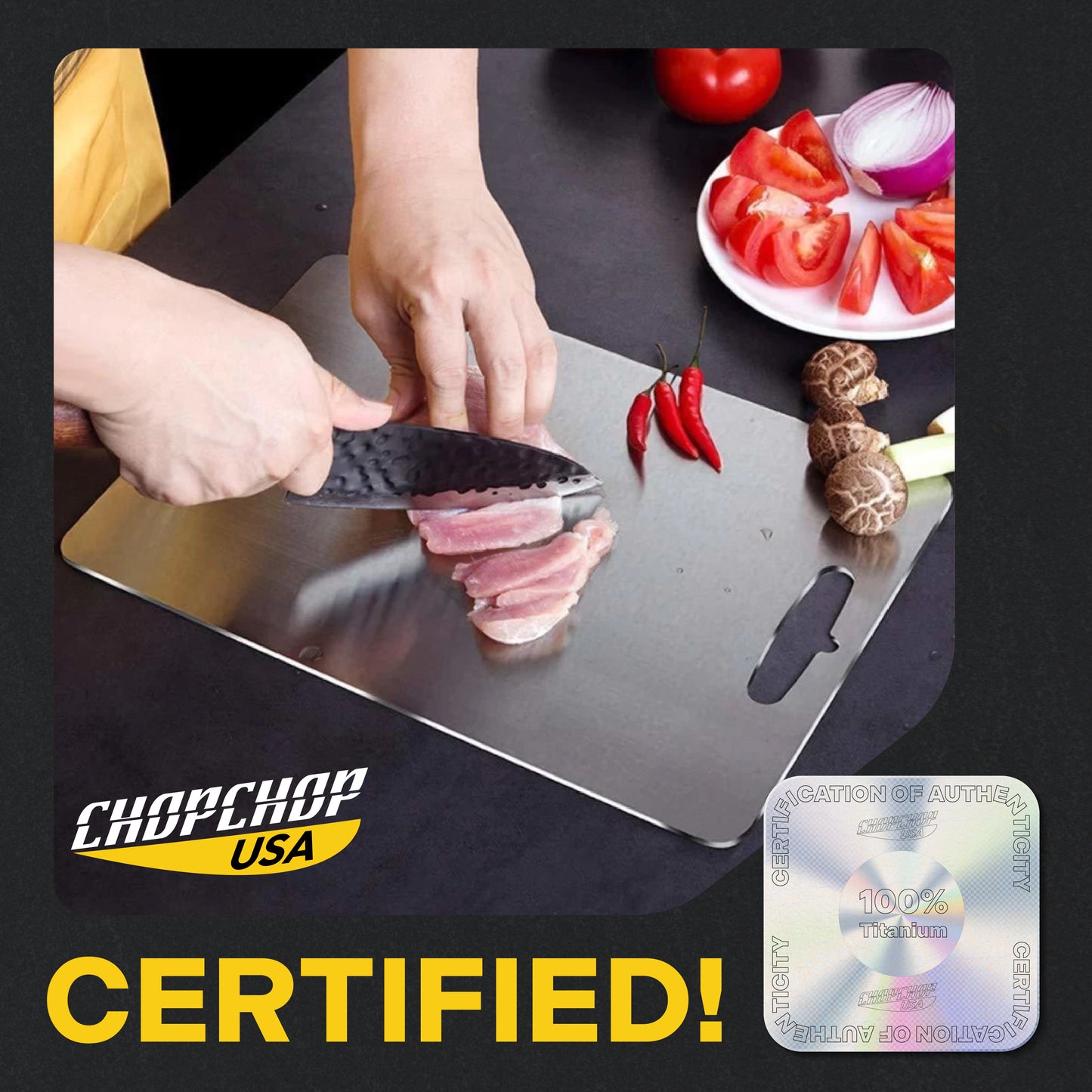 ChopChop™ USA 100% Pure Titanium Cutting Board | Flash Sale Ends Midnight